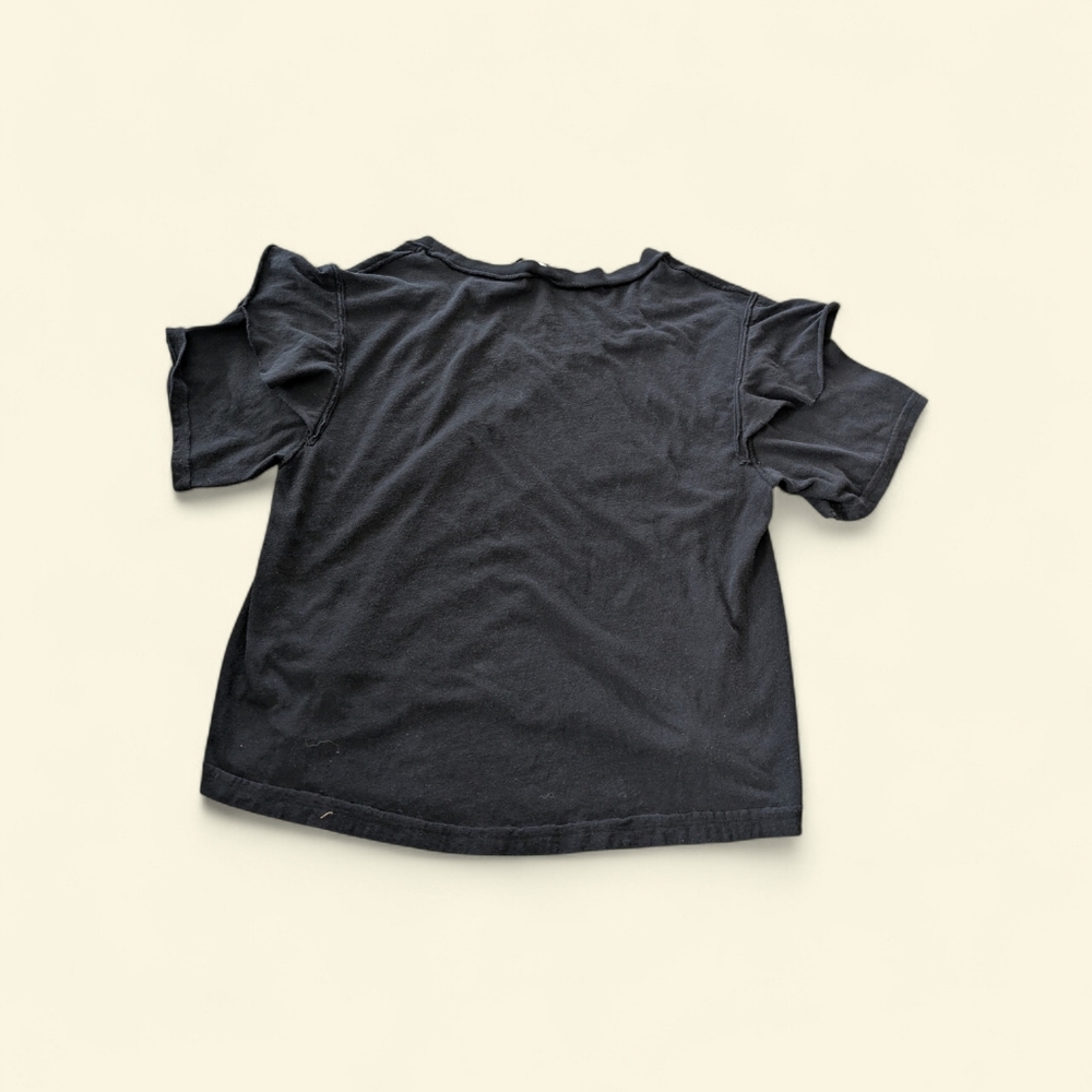 We The Free Short Sleeve Ruffle Oversize Tee Black‎ *